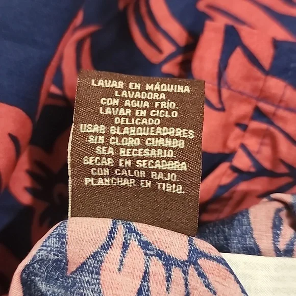 Cooke Street Hawaiian Islands Vibrant Floral Shirt in Pink/redish & Blue #men XL - Picture 8 of 10